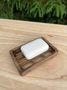 Porte-savon en bois classique fait à la main, respectueux de l'environnement, pour la salle de bain |   Porte-savon en bambou naturel massif avec rainures de drainage hautes - Product Image 2