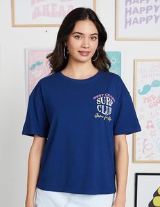 Camiseta de algodón elástica para mujer, corte holgado, cuello redondo, manga corta, paquete de 2 - Product Image 2