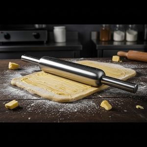 Rouleaux à pâtisserie en acier inoxydable de qualité professionnelle, écologiques, lavables au lave-vaisselle, pour la pâtisserie et la confection de pâtes. - Product Image 4