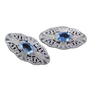 Broche Vintage de lujo, broche de topacio de plata de ley 925, joyería de Zirconia cúbica - Product Image 1