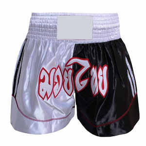 Pantalones Cortos Deportivos Ligeros de Satén Bicolor para Entrenamiento y Competición, Transpirables, de Alto Rendimiento, para Muay Thai - Product Image 1