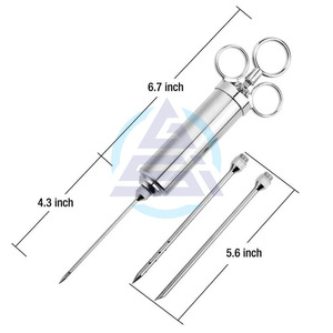 Kit d'injecteur d'assaisonnement pour viande, injecteurs de marinade pour dinde, seringue de cuisson en acier inoxydable avec 3 aiguilles - Product Image 3
