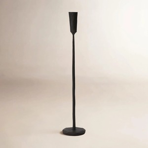 Decorative Antique Handmade Iron Candlestick Holder Black Tall Minimalist Design for Home Decoration - Product Image 3
