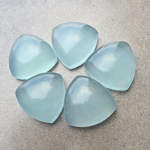 Cabujón de Aguamarina Natural, Forma Trillón, Parte Posterior Plana, Calibrado, Gema Suelta - Product Image 4