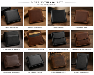 Cartera para tarjetas de hombre de cuero genuino hecha a mano, minimalista, delgada, con bloqueo RFID, estuche para tarjetas de crédito, monedero de negocios de lujo para hombre - Product Image 3