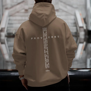Sudadera con Capucha FOXA para Hombre, Verso de Proverbios, Impresión Serigráfica, 100% Algodón, Felpa Francesa, Transpirable, con Bolsillo - Product Image 1