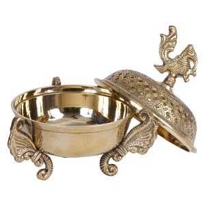Quemador de incienso de latón con soporte para incienso de pavo real, color dorado, aromaterapia tradicional, decoración para el hogar y el templo - Product Image 5