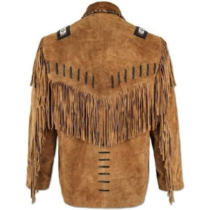 High Quality Western Fringe <b>Suede</b> Leather <b>Jacket</b> Classic Western Cowboy Style Outerwear Manufacturer Wholesale Supply - Product Image 4