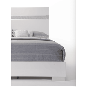 Letto Matrimoniale Naima II in Finitura Bianco Lucido, Elegante Prodotto per la Camera da Letto - Product Image 2