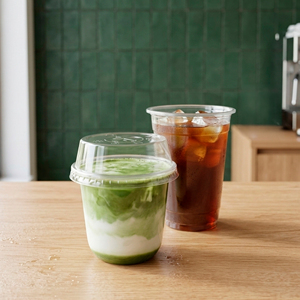 QUANG QUAN Disposable Single Wall 16/22/24oz Clear PP/PET <b>Cups</b> 95mm Lids for Coffee Tea Cold Beverages - Product Image 1