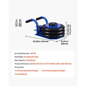 Martinetto Pneumatico a Tre Sacche da 3 Tonnellate/6613 Libbre, Sollevamento Rapido 1-6 s, con Tubi in Acciaio da 17,7 Pollici/450 mm - Product Image 5