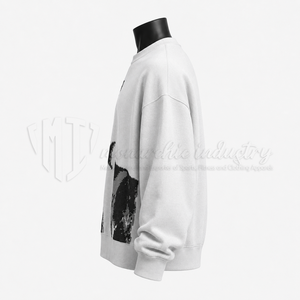 Pull en maille jacquard surdimensionné pour homme, motif abstrait, col rond, streetwear, tricot d'hiver, vente en gros - Product Image 5