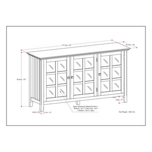 Acadian Distressed <b>Grey</b> Wide <b>Storage</b> Cabinet for Living Room - Product Image 6