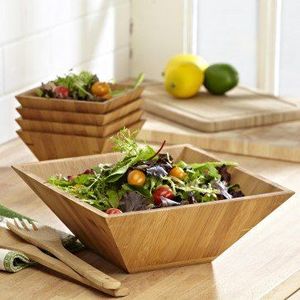 Everyday Kitchen <b>Wooden</b> Bowl Deep <b>Rustic</b> Finish Handcrafted Serving Dish for Salad Fruit Eco Friendly <b>Dining</b> <b>Table</b> Decor Use - Product Image 1