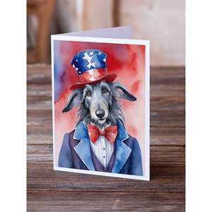 Deerhound patriotic อเมริกัน A7แปลกๆขนาด5x7การ์ดเปล่าแพ็ค8ซองพร้อมการ์ดอวยพร - Product Image 2