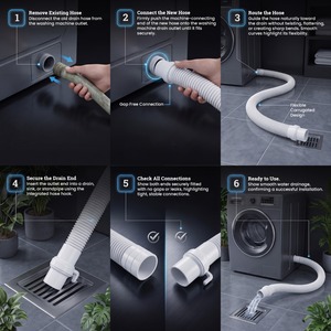 Manguera de Desagüe para Lavadora Semiautomática, Flexible y Larga, para Uso Doméstico, en Oferta - Product Image 6