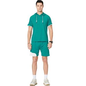 Top sale men's oversized short sleeve <b>t</b> <b>shirt</b> mesh o neck streetwear <b>t</b> <b>shirts</b> and short set - Product Image 1