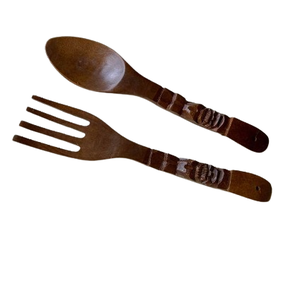 Ensemble de fourchettes, cuillères et couteaux en bois naturel, poli à la main, respectueux de l'environnement, style simple, pour les voyages, la maison, l'hôtel, le restaurant - Product Image 2