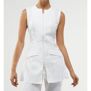 Tunique personnalisable en faux lin pour femme, respirante et écologique, uniforme d'infirmière brodé pour spa, salon de beauté, travail et hôpital - Product Image 3