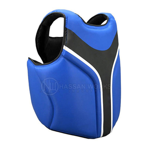 Blue PU Leather Body <b>Protector</b> for Martial Arts Training <b>Back</b> Protection Universal Fit All Seasons - Product Image 4