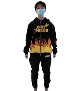 Streetwear personnalisé à impression bouffante 3D survêtement évasé pour hommes ensemble de pantalons de survêtement et sweats à capuche évasés et lourds à capuche en éponge française - Product Image 4