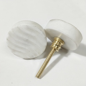 Perilla de puerta de piedra grabada con hojas, tiradores redondos para cajones de armarios, herrajes, tiradores y perillas para muebles de cocina - Product Image 6