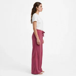 <b>Women</b> Dusty Rose Pink Wide Leg Sweatpants High Waist Drawstring <b>Lounge</b> <b>Pants</b> Relaxed Fit Soft Casual Trousers Custom Color Size - Product Image 2