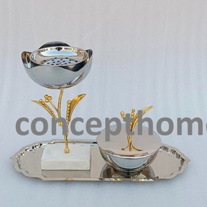 Brûleur d'encens arabe unique en acier inoxydable, aromathérapie, fait main, emballage écologique en carton, design moderne et antique - Product Image 4