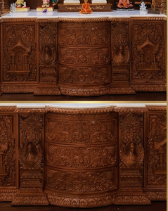 Templo de Madera Swaminarayan BAPS del Sur de la India, Tamaño Grande, Acabado Tradicional en Nogal, Madera de Teca, Estilo Divino, Sala de Pooja - Product Image 4