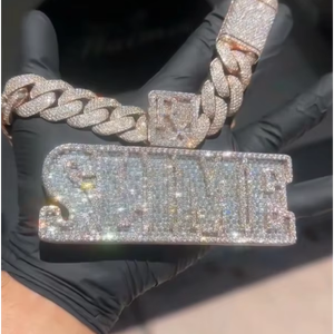 Joyería Hip Hop, Colgante Personalizado con Nombre, Colgante con Letra de Diamante Moissanite VVS - Product Image 1