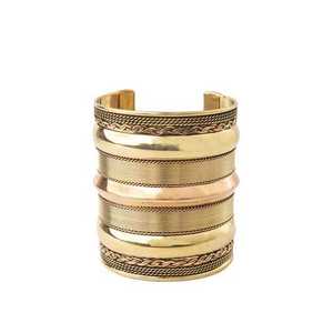 Ethnic Boho Style Adjustable Open Cuff <b>Bracelet</b> Premium Quality Handmade Solid Copper <b>Crystal</b> Fashion Accessory - Product Image 2