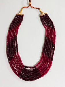 Luxury 7 Layer Red Gemstone Beaded <b>Necklace</b> Handmade <b>Statement</b> <b>Necklace</b> Gold Tone Fashion Jewelry for Women Wedding Party - Product Image 2