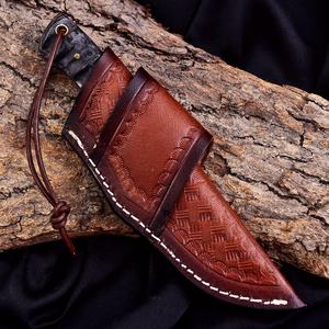 Cuchillo de caza Cowboy Bull Cutter de hoja fija, acero al carbono, hoja negra texturizada de acero raspado, mango de madera, regalo para padre, agarre cómodo, OEM - Product Image 3