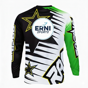 เสื้อเจอร์ซีย์ปั่นจักรยานลงเขาสำหรับผู้ชาย โมโตครอส เอ็มทีบี แขนยาว แห้งเร็ว พิมพ์ลาย โพลีเอสเตอร์ สำหรับปั่นจักรยานเสือภูเขาแบบออฟโรด เสื้อยืดสำหรับแข่งจักรยาน - Product Image 3