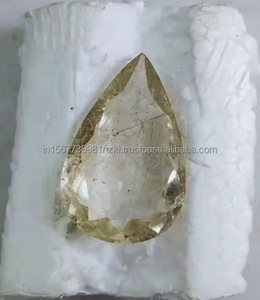 Piedra preciosa de cabujón de corte de cuarzo rutilo superventas, piedra de cuarzo rutilo dorado 100% natural, cabujón de cuarzo rutilo dorado pera - Product Image 1