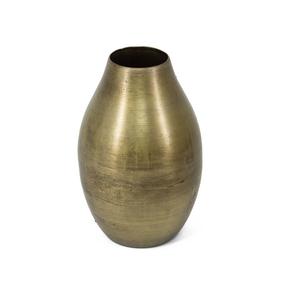 Vase en fer finition laiton rustique minimaliste, style nordique, centre de table floral en métal pour salon, vase en métal industriel peint à la main - Product Image 1