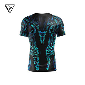 Camiseta de Compresión Personalizada ODM Unisex para Grappling, MMA, Jiu Jitsu, Rash Guard |   Camiseta de Manga Corta Personalizada Anti-UV de Spandex/Poliéster 220g - Product Image 2