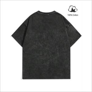 เสื้อยืดผู้ชายสไตล์วินเทจ ผ้าคอตตอนฟอกสี พิมพ์ลายกราฟิก ทรงโอเวอร์ไซส์ พิมพ์ลายโลโก้ด้วยเทคนิค DTG เสื้อผ้าสตรีทแวร์ รับผลิตแบบ OEM ODM จากโรงงาน - Product Image 4