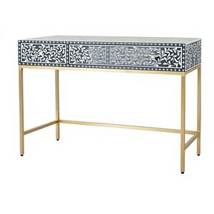 Mesa de Centro de Diseño Único, Moderna y Ecológica con Incrustaciones de Hueso, Cajones Hechos a Mano, Almacenamiento para Dormitorio o Sala de Estar, Marco de Madera, Portátil - Product Image 5