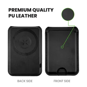 แท่นชาร์จไร้สาย Magsafe 15W พร้อมขาตั้งโทรศัพท์และช่องใส่บัตร  วัสดุหนัง PU สำหรับยึดโทรศัพท์มือถือ - Product Image 6