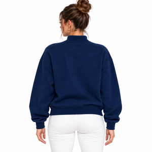 Sudadera de cuello alto para mujer Mangoes Fashion, jersey de punto oversize de manga larga, top 100% algodón polar, estilo urbano de invierno - Product Image 2