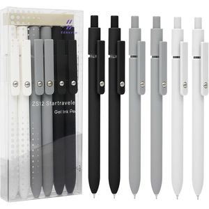 6 penne gel ad asciugatura rapida da 0,5 mm, inchiostro nero per scrittura fluida, per ufficio e scuola, accessori da scrivania, regali per uomini e donne - Product Image 1