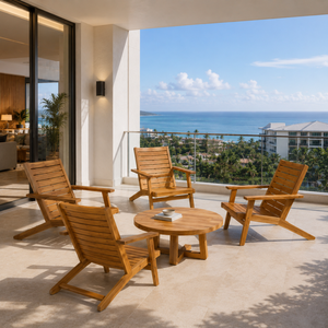 Sillón de Madera de Teca Sólida Hecho a Mano, Muebles de Exterior Contemporáneos para Jardín, Patio, Hotel, Resort, Villa - Product Image 5