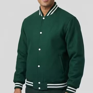 Veste universitaire bleu marine pour homme, style streetwear, col montant, coupe classique, vêtement d'hiver respirant en toile épaisse - Product Image 1