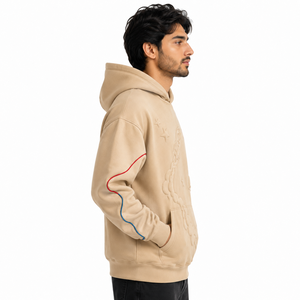 Sudadera con Capucha de Moda con Estampado en Relieve, Material Premium de Algodón y Poliéster, Diseño Gráfico en Relieve, Sudadera con Capucha y Bolsillo Tipo Canguro, Cómoda - Product Image 3
