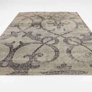 Tapis en laine damassé délavé écologique antidérapant au design moderne pour salon, chambre et intérieurs d'hôtels - Product Image 2