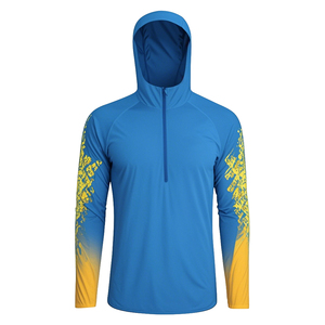 Custom Logo Long Sleeve Fishing Hoodie for Men's Quick Dry UPF50 <b>UV</b> Sun Protection Fishing <b>T</b> <b>Shirt</b> Printed Fishing Wear - Product Image 1