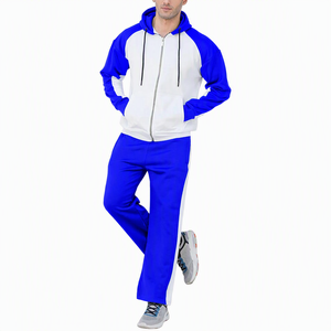 Ensemble de survêtement pour homme, couleur kaki et blanc, à capuche, sweat-shirt zippé, pantalon de survêtement, décontracté, automne, deux pièces - Product Image 4