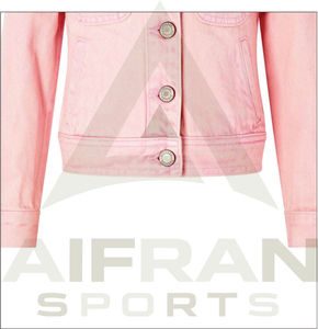 AIFRAN SPORTS <b>Women's</b> <b>Pink</b> Denim Trucker <b>Jacket</b> Long Sleeve Turn Collar Single Breasted Button Casual Coat Heated Eco-Friendly - Product Image 6