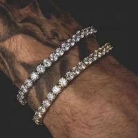 Bijoux hip hop, style bling, argent sterling 925, 2mm 3mm 4mm 5mm 6mm, moissanite VVS, bracelet tennis glacé pour hommes et femmes
